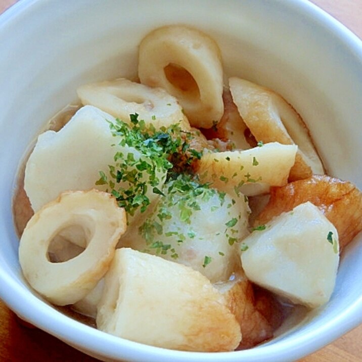 １０分で煮物！？女子力アップ❤竹輪と茹でた里芋で♪